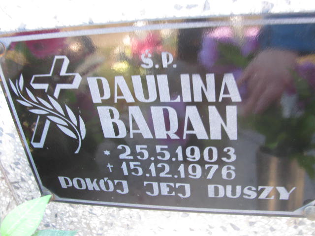 Paulina Baran 1903 Rudnik nad Sanem - Grobonet - Wyszukiwarka osób pochowanych