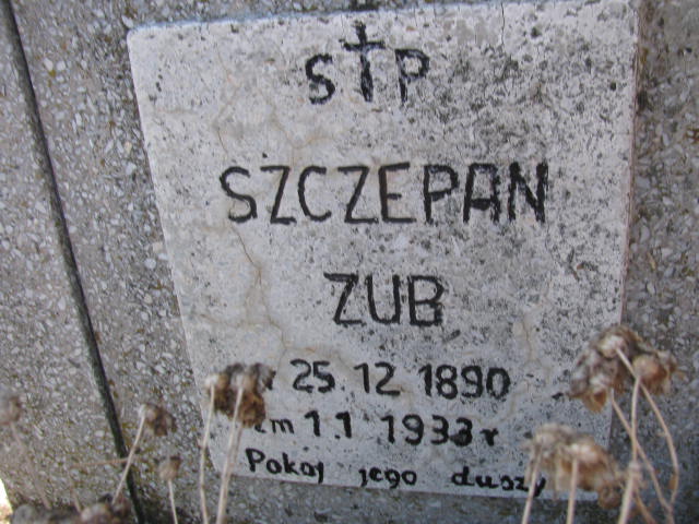 Szczepan Zub 1890 Rudnik nad Sanem - Grobonet - Wyszukiwarka osób pochowanych