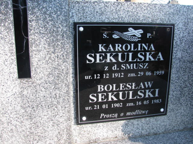 Bolesław Sekulski 1902 Rudnik nad Sanem - Grobonet - Wyszukiwarka osób pochowanych