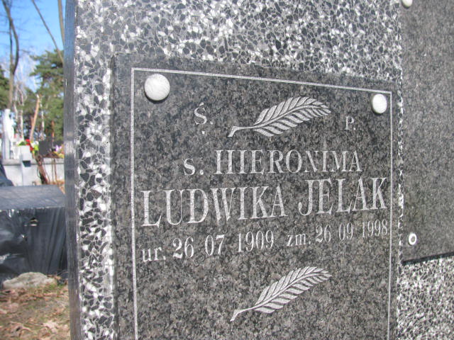 Grób s. Hieronima Ludwika Jelak