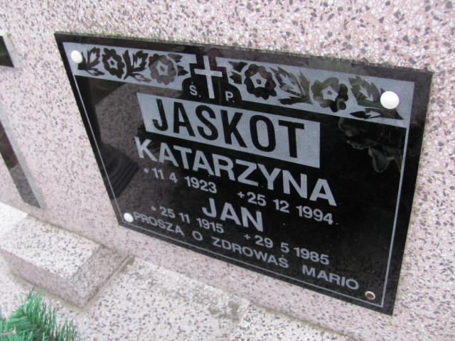 Katarzyna Jaskot 1923 Rudnik nad Sanem - Grobonet - Wyszukiwarka osób pochowanych