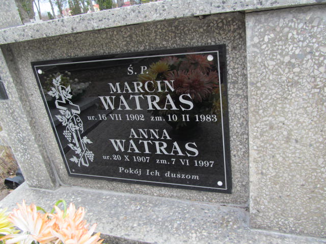 Marcin Watras 1902 Rudnik nad Sanem - Grobonet - Wyszukiwarka osób pochowanych