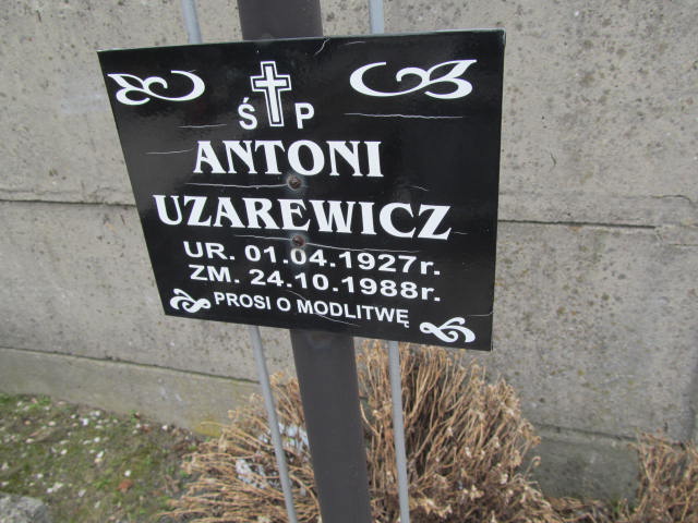 Antoni Uzarewicz 1927 Rudnik nad Sanem - Grobonet - Wyszukiwarka osób pochowanych